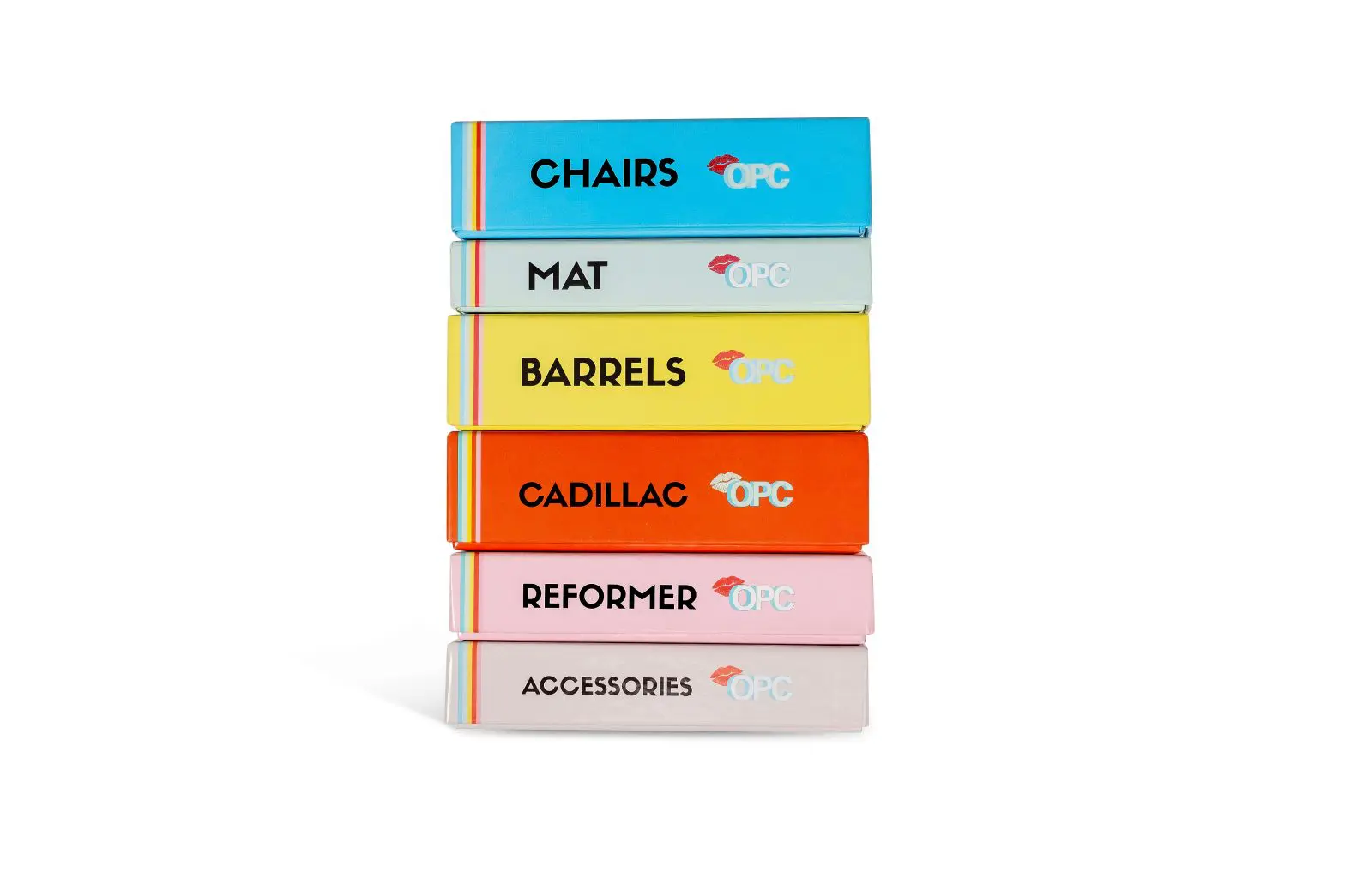opc pilates flashcards mat, reformer, cadillac, wunda chair, barrels, props & accessories