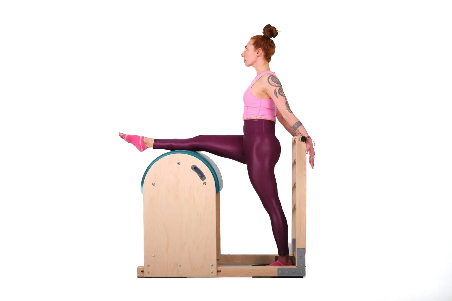 leg stretches front 3 on the ladder barrel online pilates classes