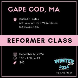 dec. 19 '24 1:00pm et cape cod ma reformer class online pilates classes