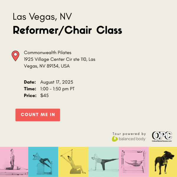 aug. 17 '25 1:00pm pt las vegas nv reformer/chair class