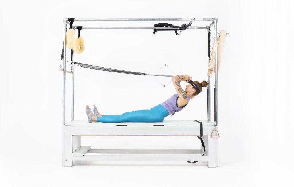 Seated Flat Back with Neck Stretcher on the Cadillac or Tower - Online Pilates Classes