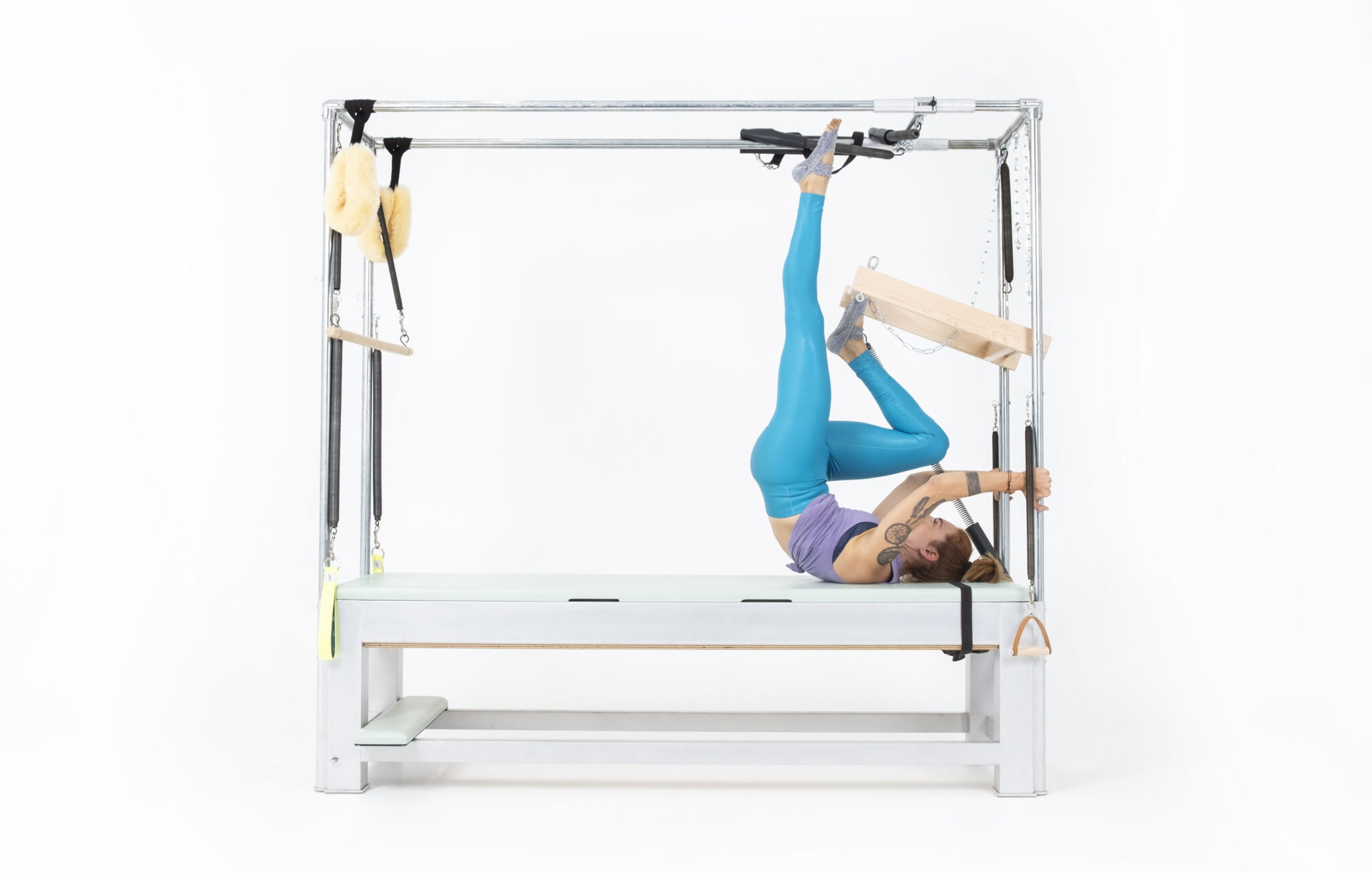 Single Leg Tower with Push Thru Bar on the Cadillac or Tower Online Pilates Classes