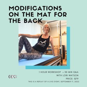 Workshop: Modifications on the Mat for the Back with Lori Watson