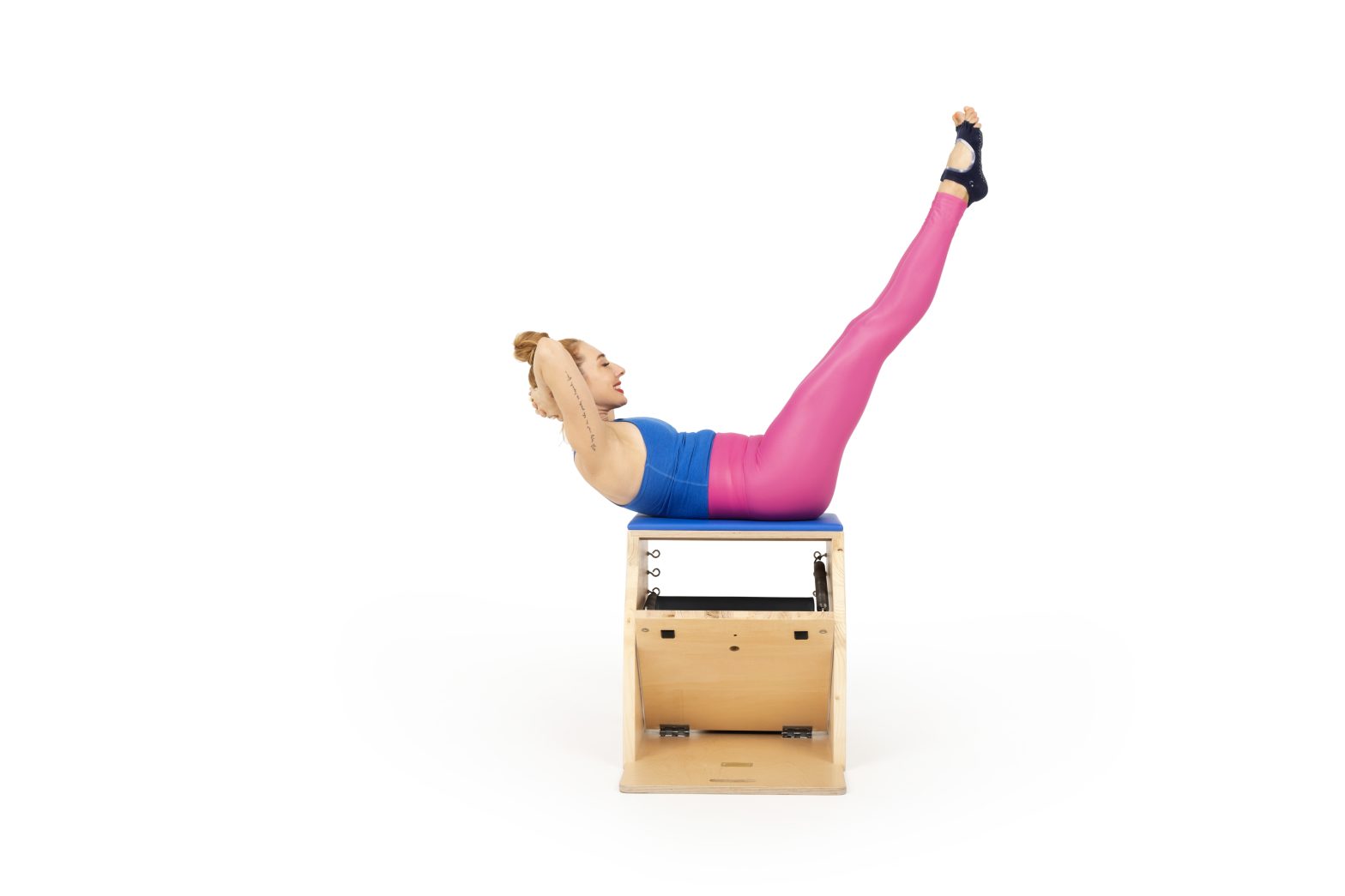Double Straight Leg Stretch (Ab Series 4) on the Wunda Chair - Online Pilates Classes
