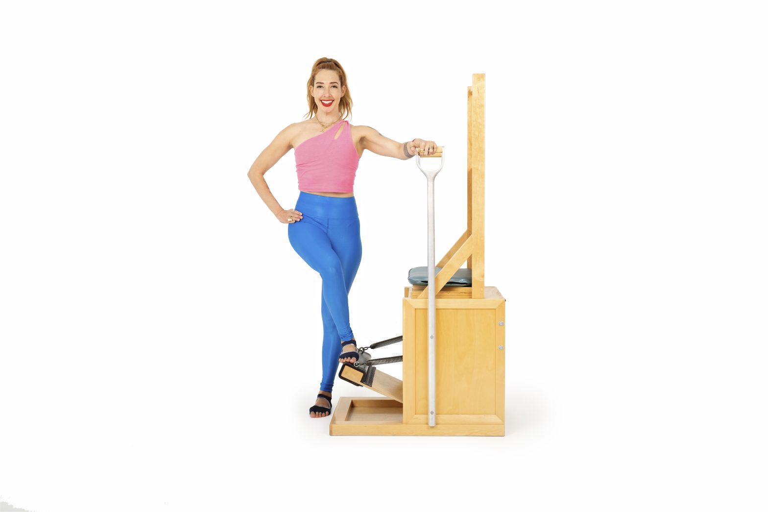 press down cross over on the high chair online pilates classes