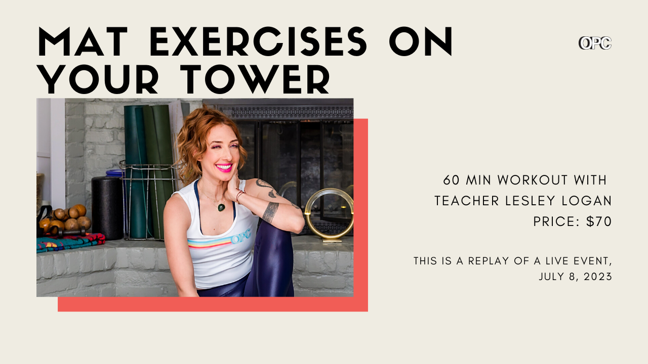 rt workout mat exercises on your tower with lesley logan online pilates classes