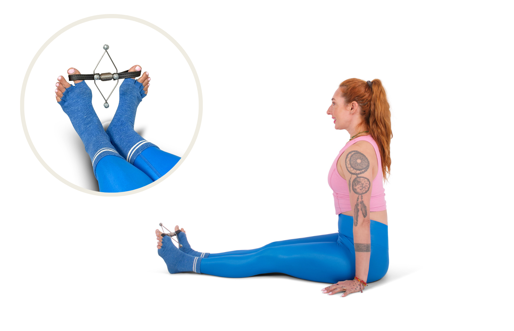 heels together, toes apart with the toe corrector online pilates classes
