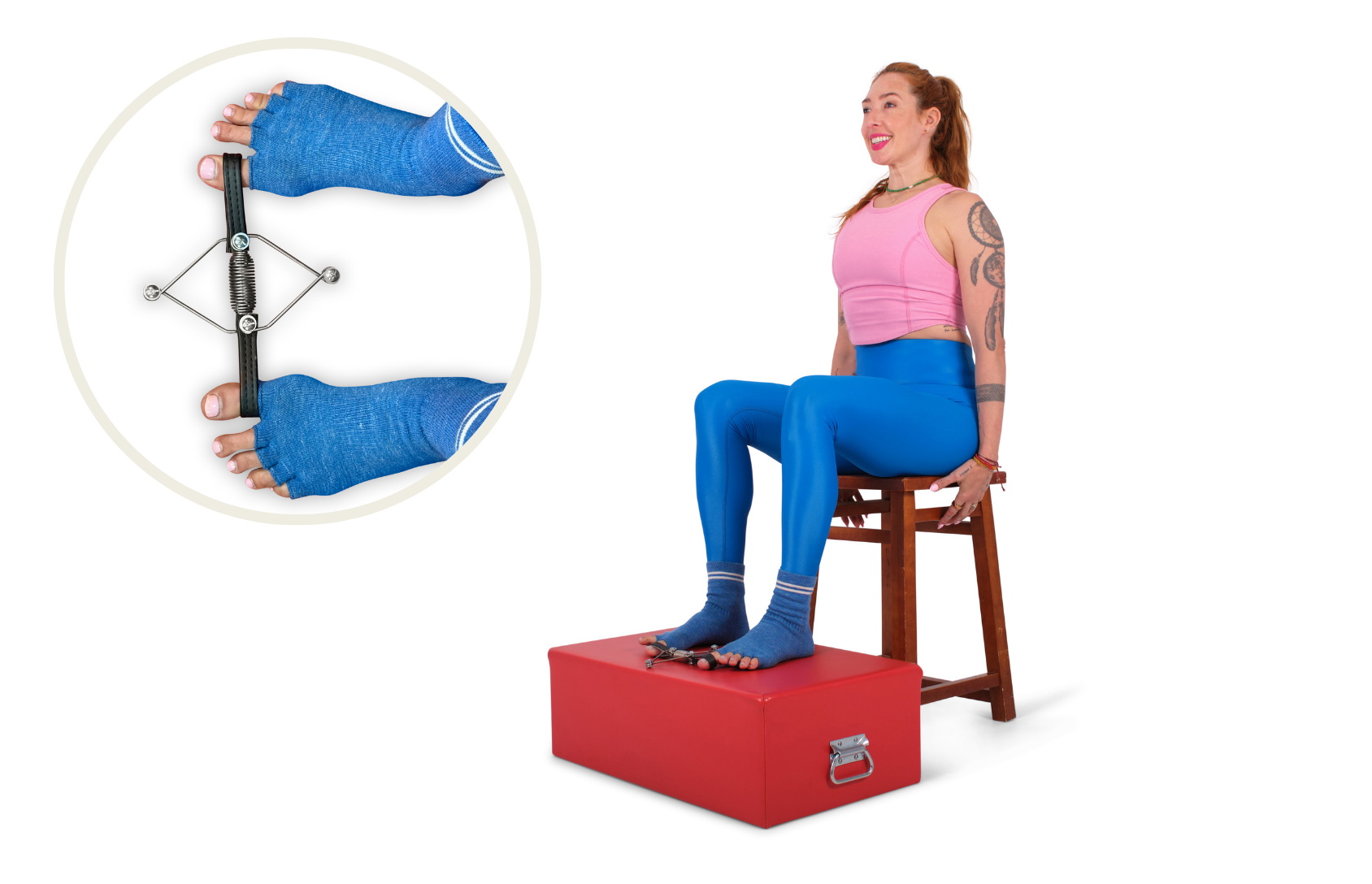 seated open & close with the toe corrector online pilates classes