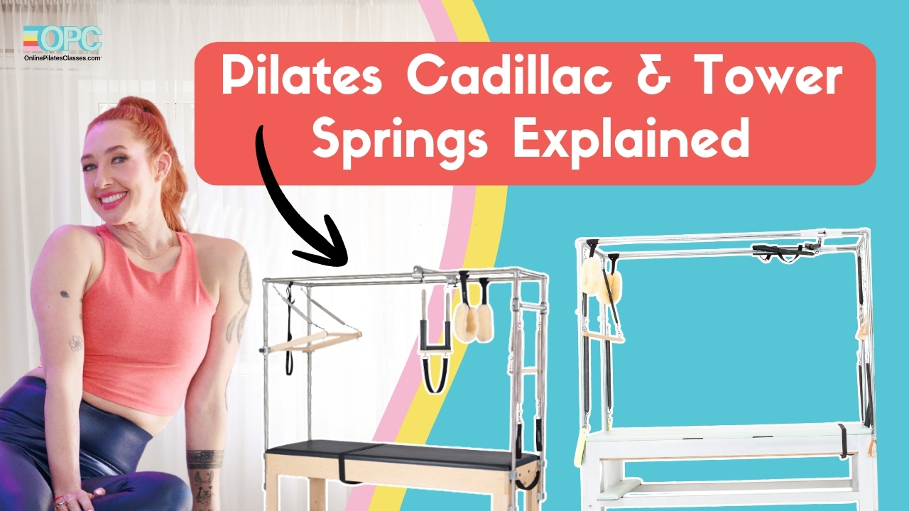 lesley logan demonstrating pilates cadillac exercises with correct spring tension online pilates classes